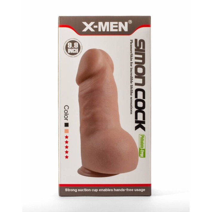 Dildo Realistic Cu Ventuza Simon, Negru, 25 Cm 6