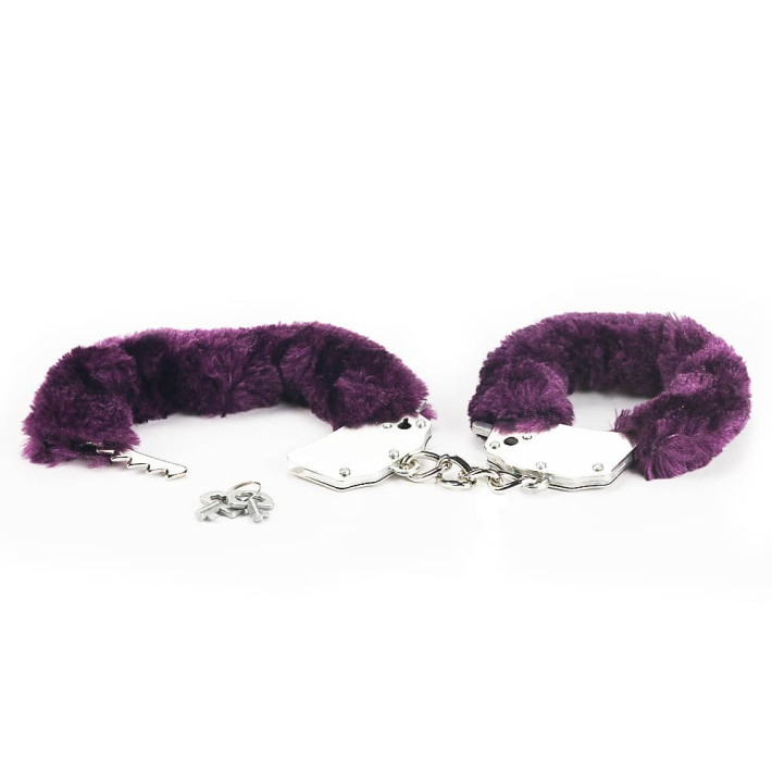 Fetish Pleasure Fluffy Hand Cuffs Purple 5