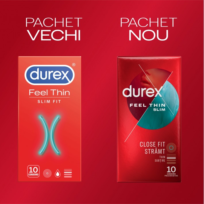 Prezervative Durex Feel Thin Slim Fit, 10 Buc 2