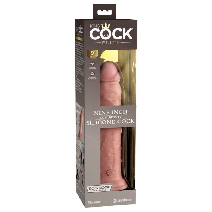 Dildo Clasic Cu Ventuza Dual Density Silicone Cock, Natural, 22.5 Cm 6