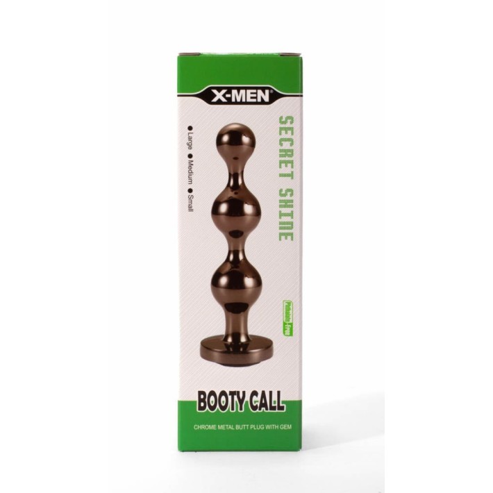 Dop Anal Cu Bijuterie Secret Shine Booty Call S, Metalic + Negru, 10.5 Cm 5