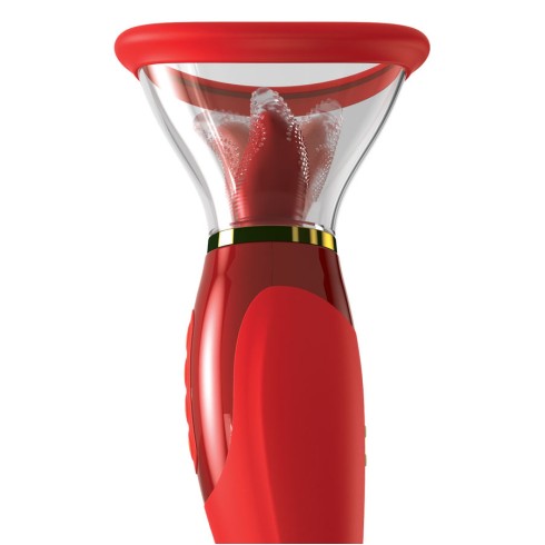 rosu, Vibrator Cu Suctiune Her Ultimate Pleasure 24k Gold Luxury Edition, pasiune.ro