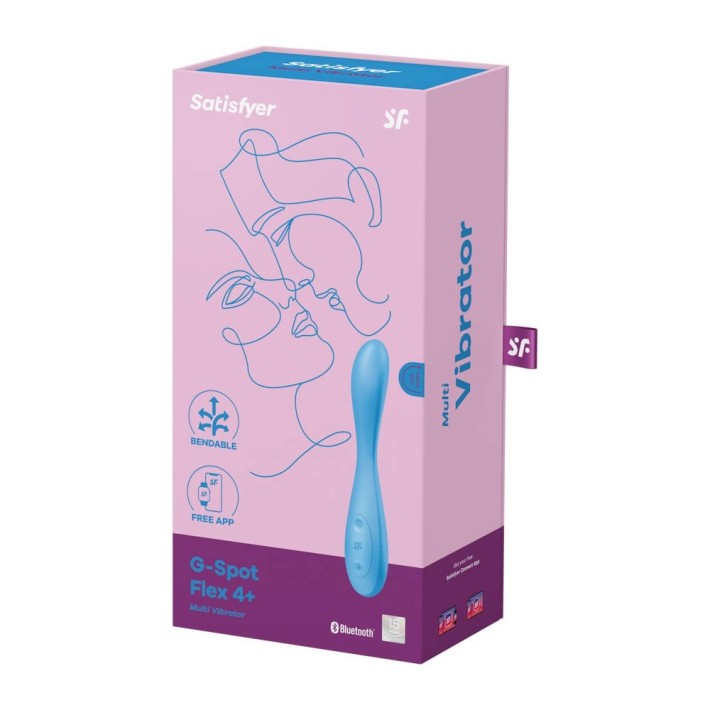 Vibrator G-spot Flex 4+, Albastru, 19 Cm 7