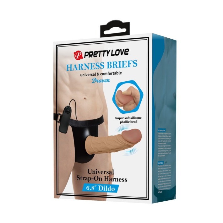 Strap-on Cu Vibratii Draven, Brun, 17.5 Cm 9