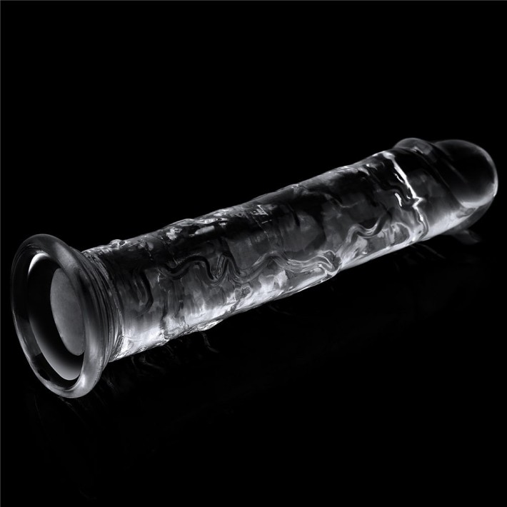 Dildo Realistic Cu Ventuza, Transparent, 17.8 Cm 4