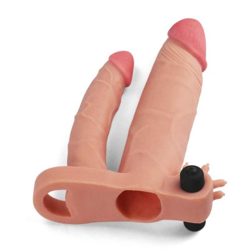 ou, Extensie/manson Penis Dublu Cu Vibratii, Natural, +2.5 Cm, pasiune.ro
