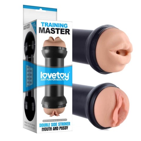 Love toys, Masturbator Dublu Traning Master Double Side Stroker Mouth And Pussy, pasiune.ro