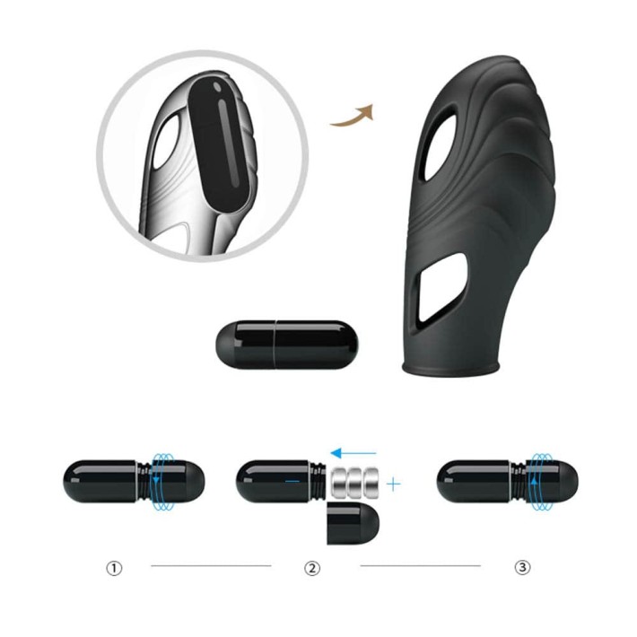 Degetar Cu Vibratii Lich, Negru 9