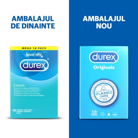 Durex, Prezervative Durex Clasic 18 Bucati, pasiune.ro