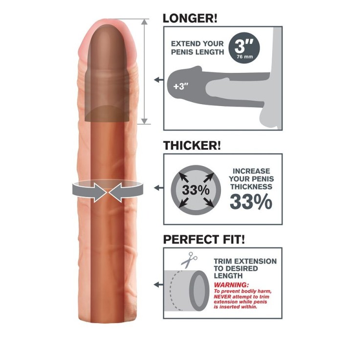 Extensie/manson Penis Perfect 3 Extensions, Natural, +7.5 Cm 3