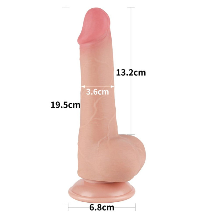 Dildo Realistic Sliding Skin Dual Layer Ii, Natural, 19 Cm 3