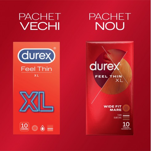 prezervative, Pachet Prezervative Durex Feel Thin Xl 2x10, 20 Bucati , pasiune.ro