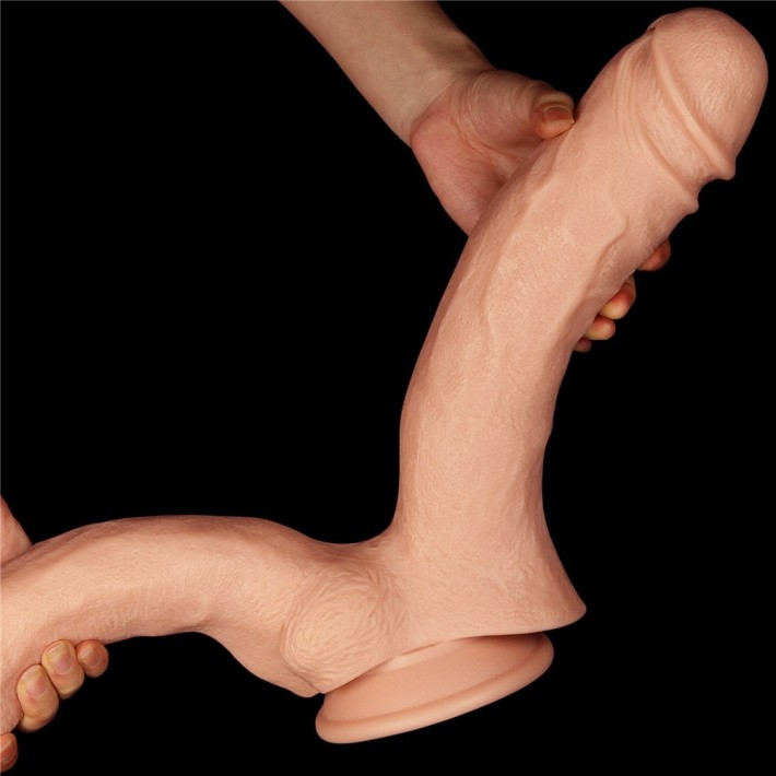 Dildo Xxl Dublu Realistic Mega Double, Natural, 30.4 Cm 4