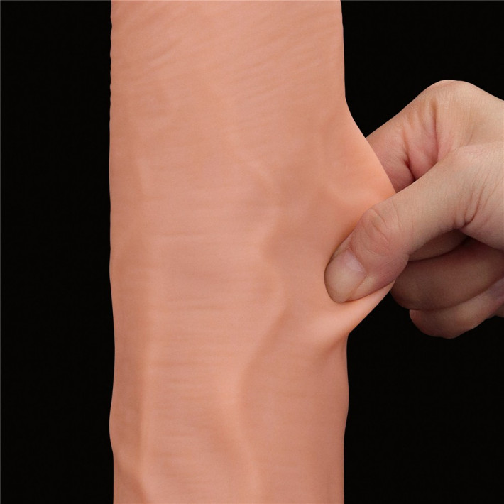 Dildo Ultra Realistic King Sized Sliding Skin Dual Layer Dong, Natural, 35.5 Cm 12
