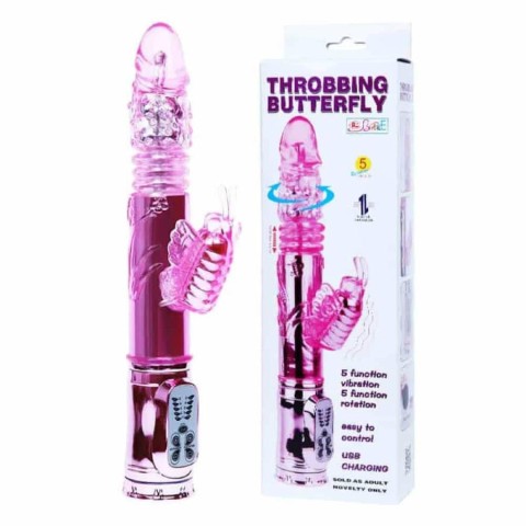 Vibratoare Speciale, Vibrator Throbbing Butterfly, Roz, pasiune.ro