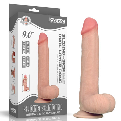 Lovetoy, Dildo Ultra Realistic Dublu-stratificat, Natural, 22 Cm, pasiune.ro