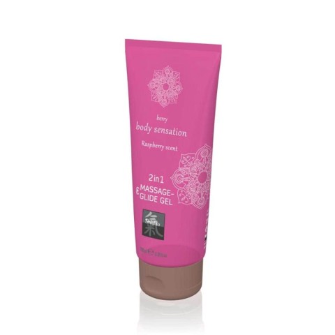 Shiatsu, Lubrifiant + Gel Pentru Masaj, Aroma Zmeura, 200 Ml, pasiune.ro