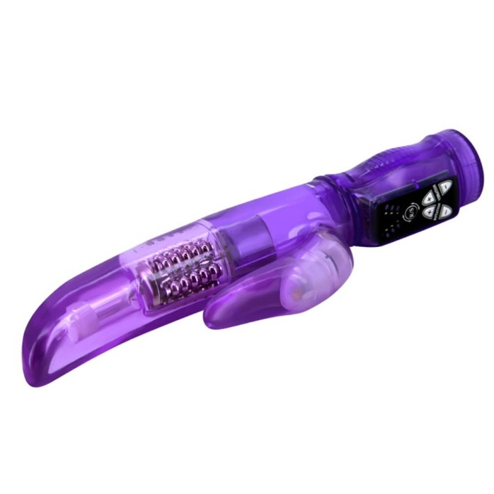 Vibrator Rabbit Cu Rotatii Happy Angel, Mov, 22 Cm 4