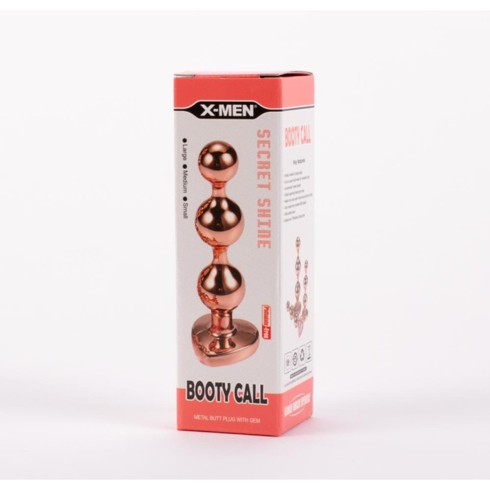 Dop Anal Cu Bijuterie Secret Shine Booty Call M, Metalic, 12.5 Cm 3