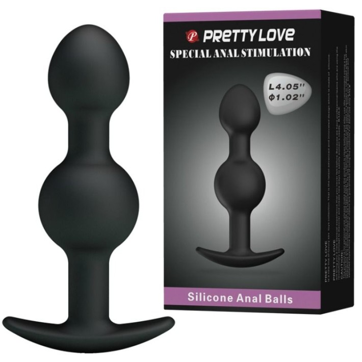 Dop Anal Heavy Balls Silicone Butt Plug 2, Negru, 10 Cm 2