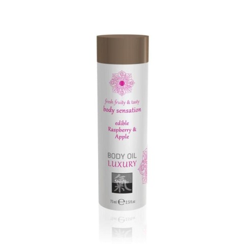 Shiatsu, Ulei De Corp Luxuriant Comestibil - Zmeura + Mar, 75 Ml, pasiune.ro