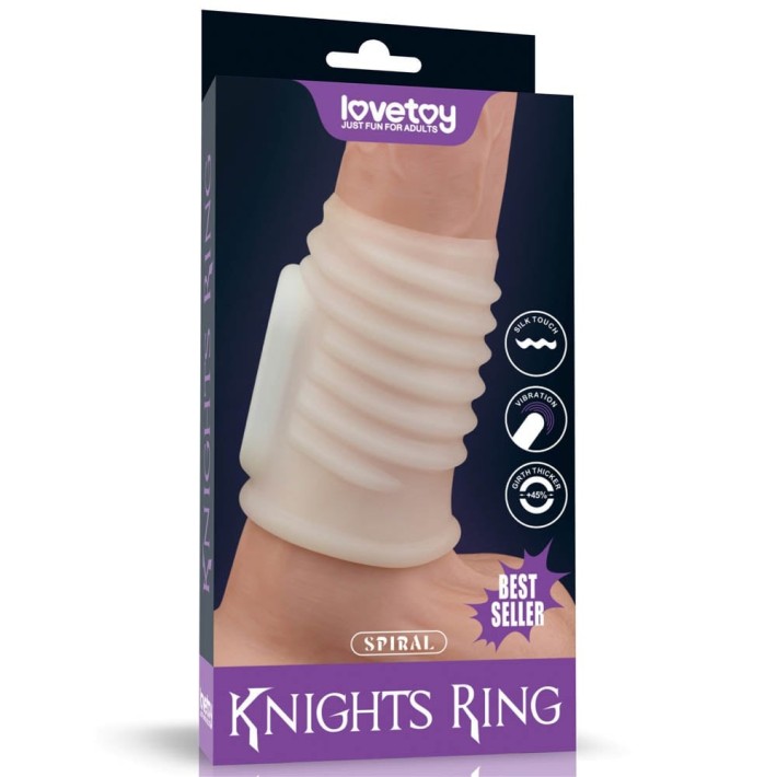 Inel / Manson Penis Cu Vibratii Vibrating Spiral Knights Ring, Alb 8