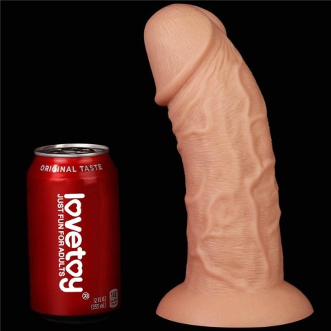Dildouri Clasice, Dildo Realistic Extra-gros Curved, Natural, 24 Cm, pasiune.ro