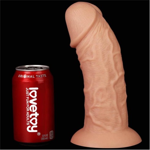 extra, Dildo Realistic Extra-gros Curved, Natural, 24 Cm, pasiune.ro