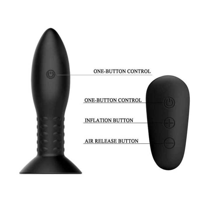 Dop Anal Cu Vibratii Si Bile Rotative Mr. Play, Negru, 13 Cm 4