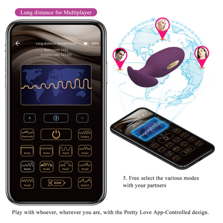 Vibrator Anal Cu Electro-stimulare Jefferson, Violet, 9 Cm 10