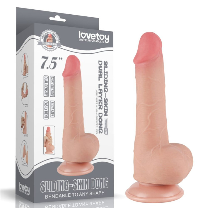 Dildo Realistic Sliding Skin Dual Layer Ii, Natural, 19 Cm 11