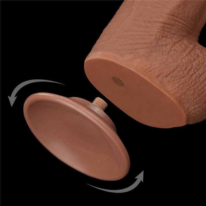 Dildo Ultra Realistic King Sized Sliding Skin Dual Layer Dong, Brun, 34 Cm 4