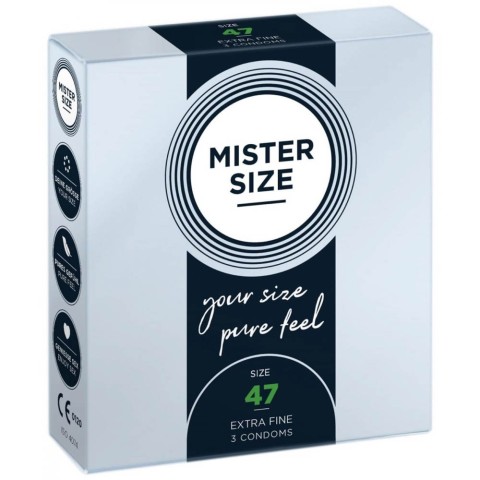 latex, Mister Size 47 Mm Condoms 3 Pieces, pasiune.ro