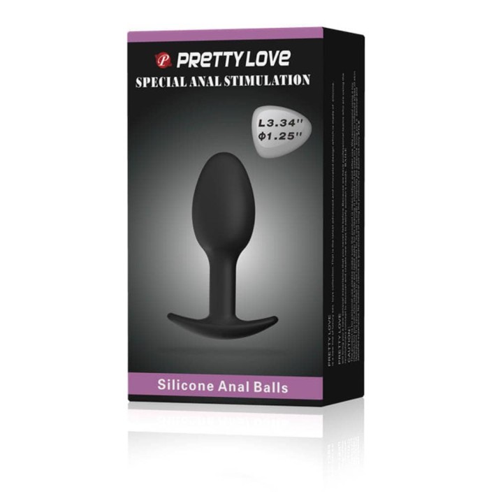 Dop Anal Heavy Balls Silicone Butt Plug 1, Negru, 8 Cm 4