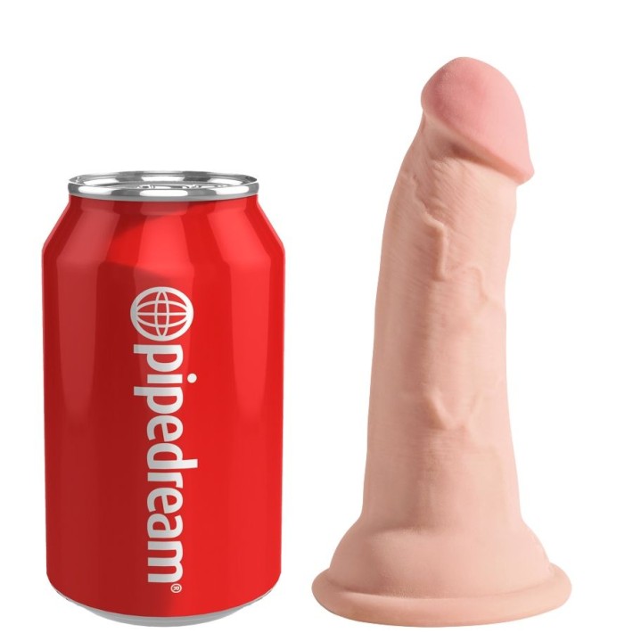 Dildo Clasic Cu Ventuza King Cock Triple Density, Natural, 12.5 Cm 4