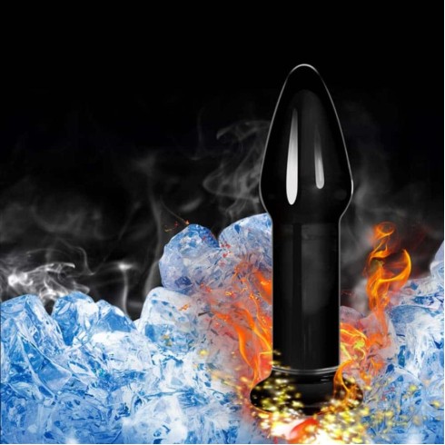 dop, Dop Anal Din Sticla Borosilicata Glass Romance, Negru, 12.5 Cm, pasiune.ro