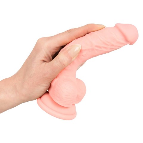 silicone, Dildo Clasic Cu Ventuza, Natural, 18 Cm, pasiune.ro