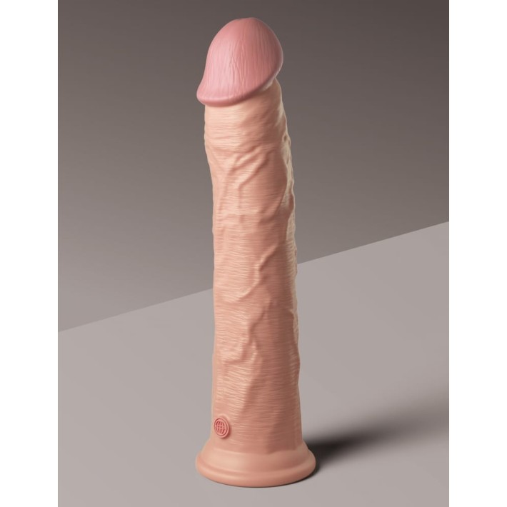 Dildo Clasic Cu Ventuza Dual Density Silicone Cock, Natural, 28 Cm 3