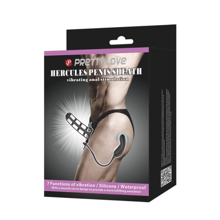 Manson Penis, Inel Testicule Si Dop Anal Cu Vibratii Hercules, Negru 7
