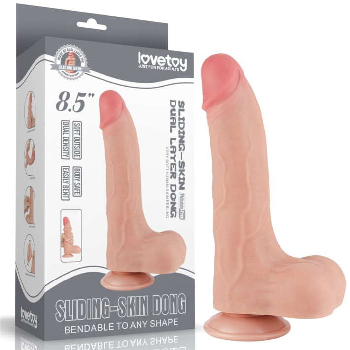 Dildo Realistic Sliding Skin Dual Layer Ii, Natural, 21.5 Cm 12