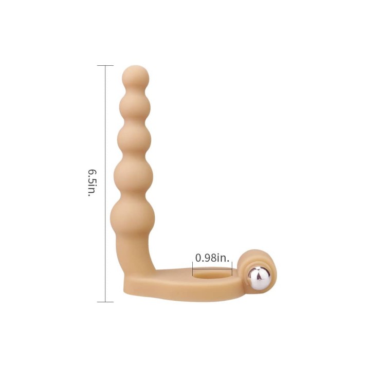 Dildo Anal Cu Vibratii The Ultra Soft Bead, Bej, 16.5 Cm 6