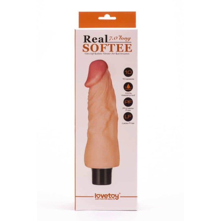 Vibrator Real Softee, Natural, 18 Cm 7