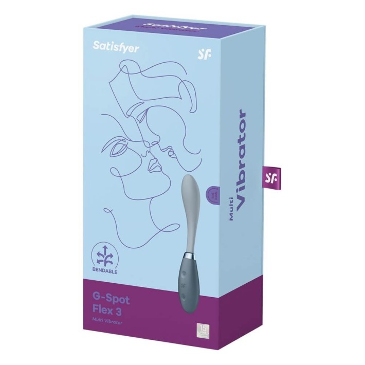 Vibrator G-spot Flex 3, Gri, 19 Cm 6