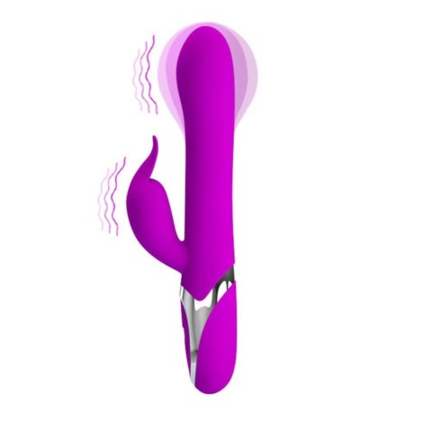 Pretty Love, Vibrator Rabbit Cu Cap Gonflabil Neil, Mov, 23 Cm, pasiune.ro