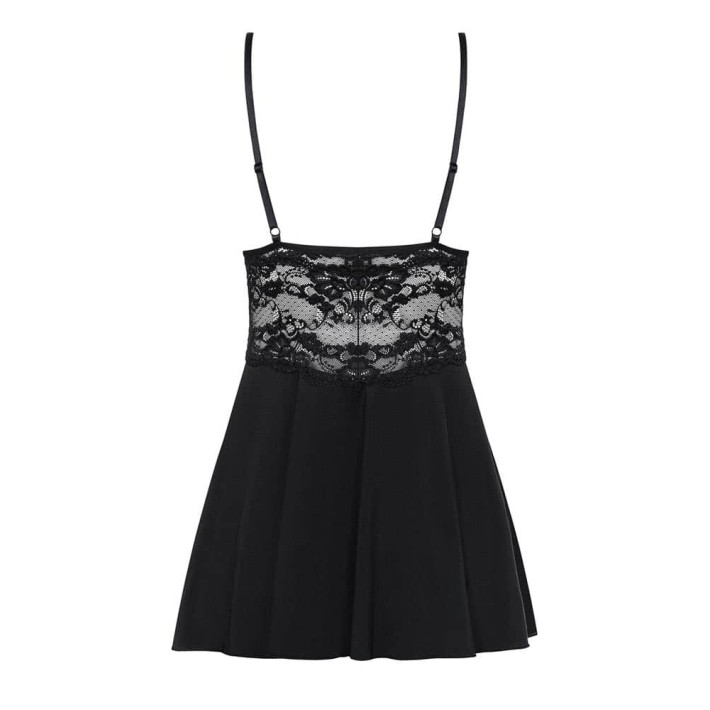 Babydoll Cu Dantela Si Chilotei Sexy, Negru, S/m 4