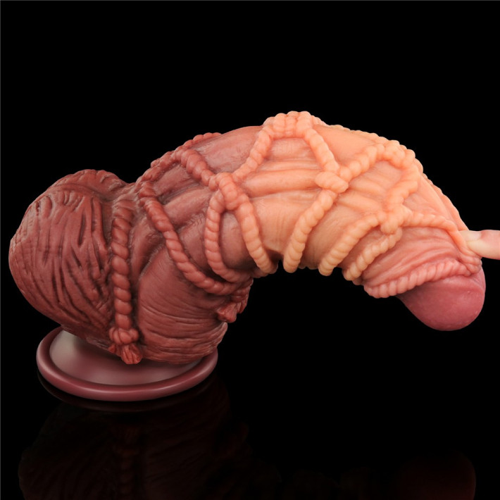 Dildo Realistic Extra Texturat Din Silicon Platinum Dublu-stratificat, Natural, 24 Cm 2