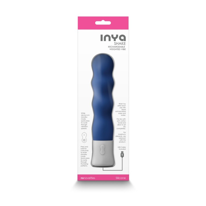 Vibrator Clasic Inya Shake, Albastru, 17.5 Cm 4