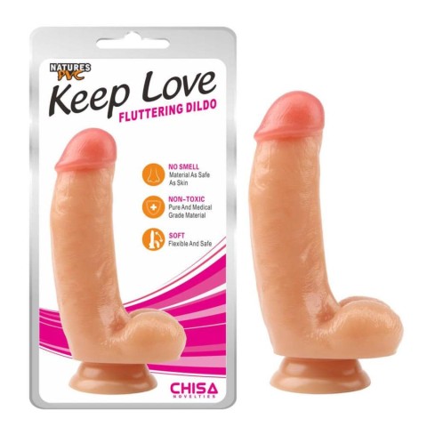 Chisa Novelties, Dildo Clasic Cu Ventuza Keep Love Fluttering, Natural, 17 Cm, pasiune.ro