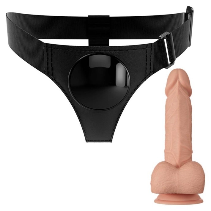 Ham Strap-on Universal + Dildo Jerry Harness Briefs, Natural, 19 Cm 4