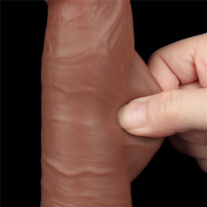 Dildo Realistic Sliding Skin Dual Layer I, Brun Deschis, 20 Cm 12